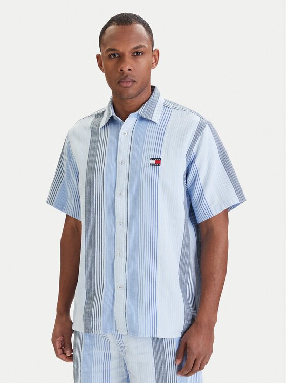 Tommy Jeans Риза DM0DM22789 Светлосиньо Relaxed Fit