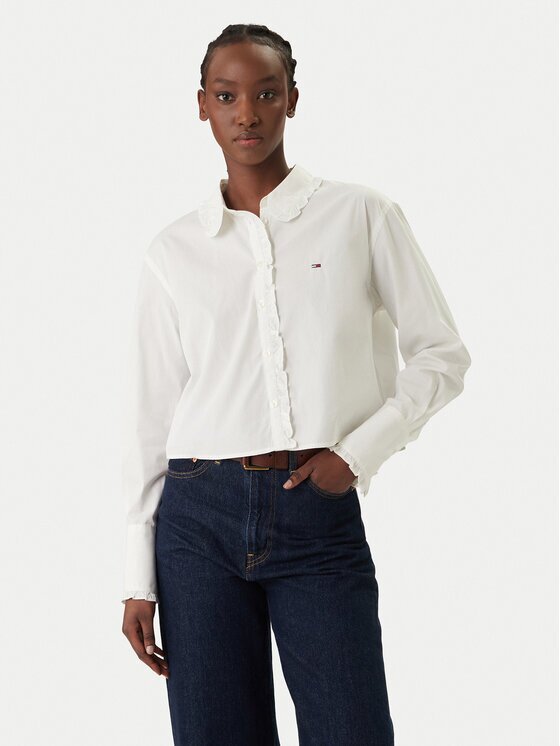 Tommy Jeans Риза DW0DW22767 Светлосиньо Relaxed Fit