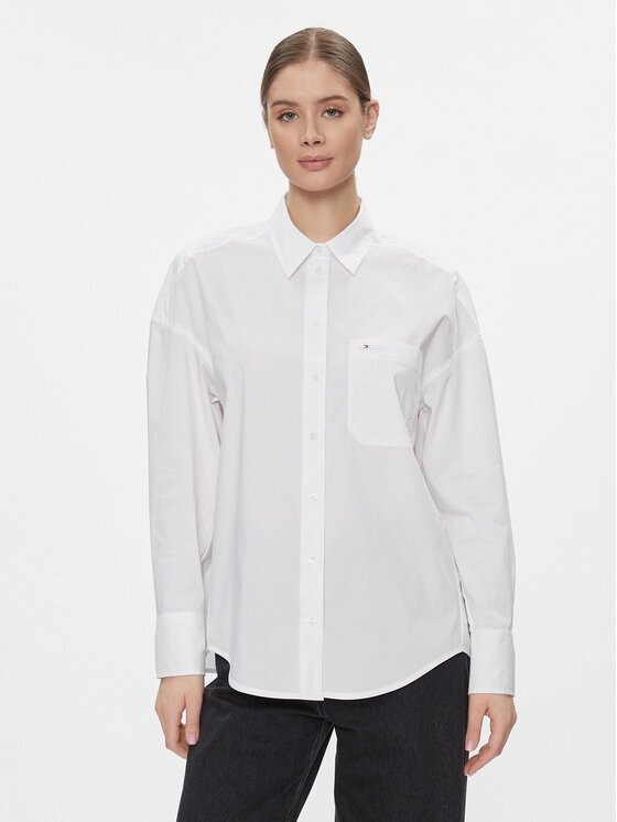 Tommy Jeans Риза Tjw Ovs Cotton Shirt Ext DW0DW17356 Regular Fit
