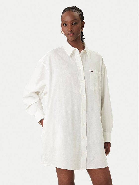 Tommy Jeans Рокля тип риза DW0DW22344 Relaxed Fit