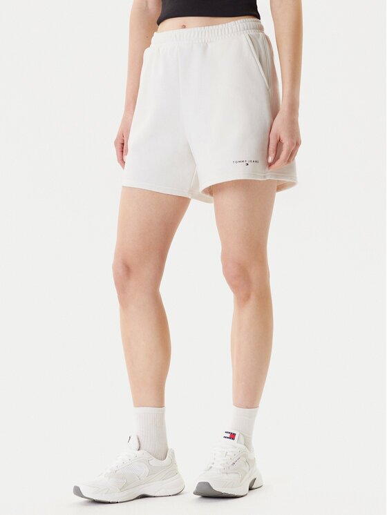 Tommy Jeans Спортни шорти Linear DW0DW21152 Екрю Relaxed Fit