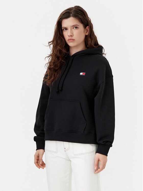 Tommy Jeans Суитшърт Badge DW0DW19414 Екрю Boxy Fit