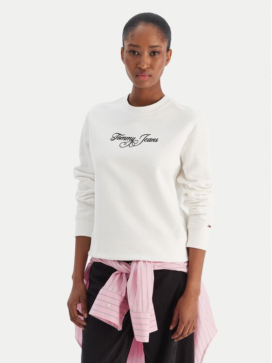 Tommy Jeans Суитшърт Essential DW0DW21922 Екрю Regular Fit