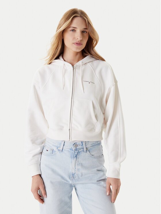 Tommy Jeans Суитшърт Linear DW0DW21163 Екрю Boxy Fit