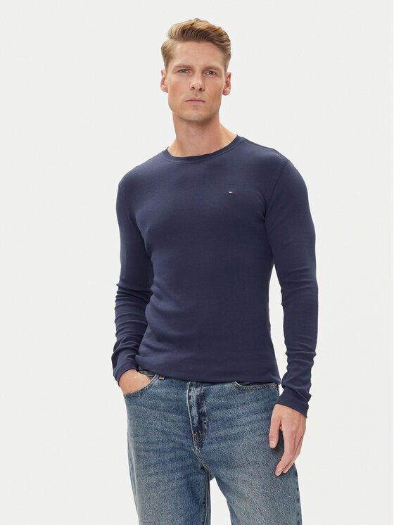 Tommy Jeans Тениска с дълъг ръкав DM0DM04409 Slim Fit