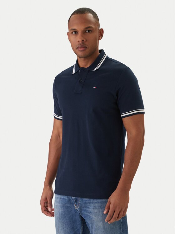 Tommy Jeans Тениска с яка и копчета DM0DM22700 Regular Fit