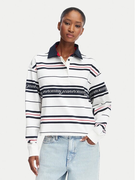 Tommy Jeans Тениска с яка и копчета DW0DW23145 Regular Fit