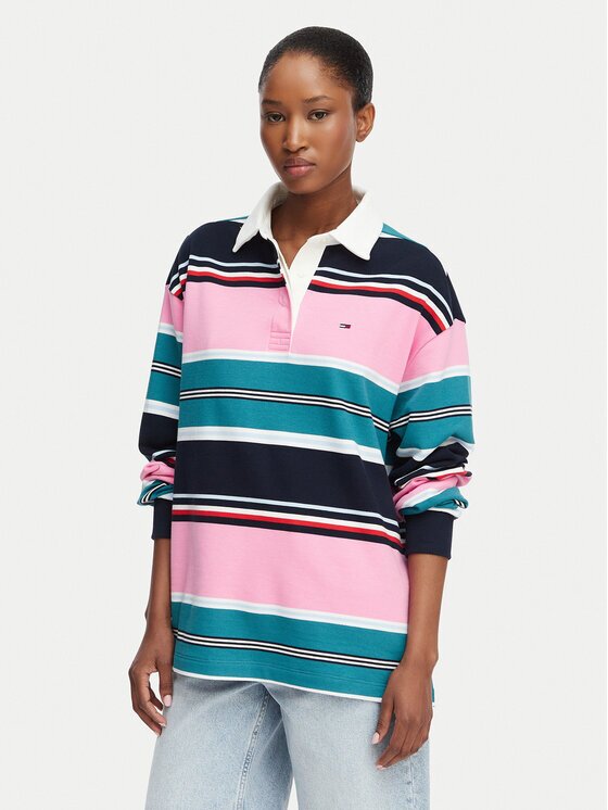 Tommy Jeans Тениска с яка и копчета DW0DW23483 Regular Fit