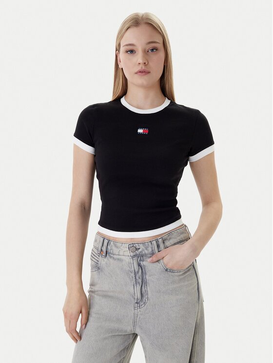 Tommy Jeans Тишърт Badge DW0DW22575 Slim Fit