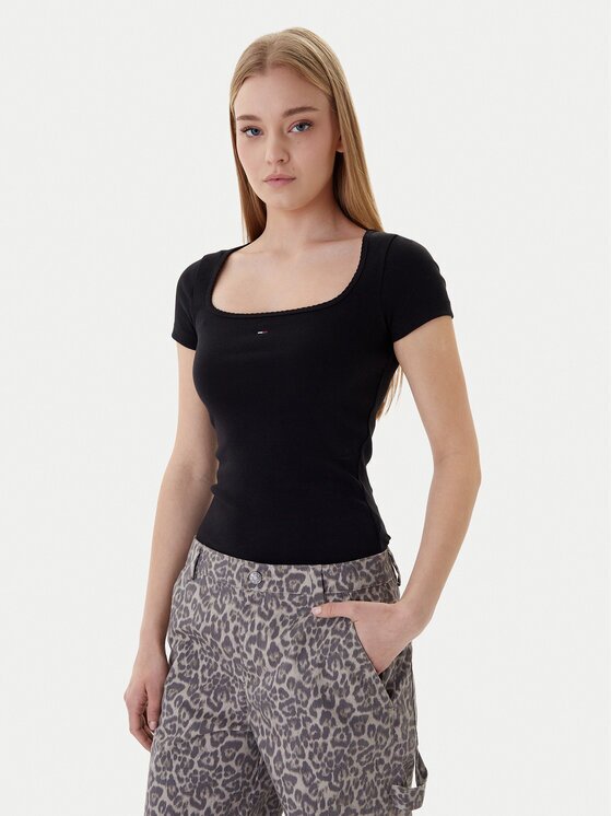 Tommy Jeans Тишърт DW0DW21837 Slim Fit