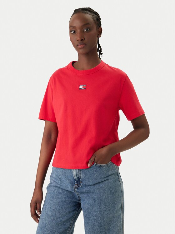 Tommy Jeans Тишърт DW0DW22202 Червен Boxy Fit