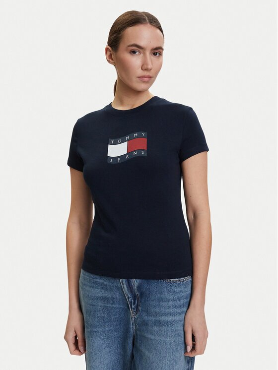 Tommy Jeans Тишърт DW0DW22781 Екрю Regular Fit