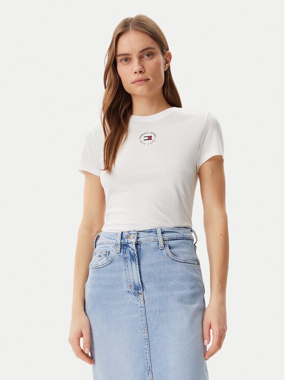 Tommy Jeans Тишърт Tjw Slim Essential Logo 2 Tee DW0DW20316 Regular Fit
