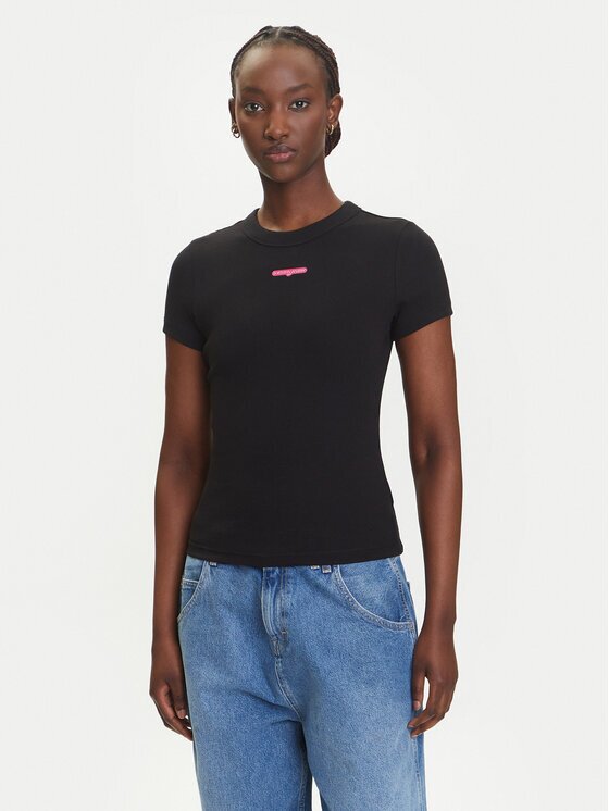 Tommy Jeans Тишърт Script Label DW0DW21402 Slim Fit