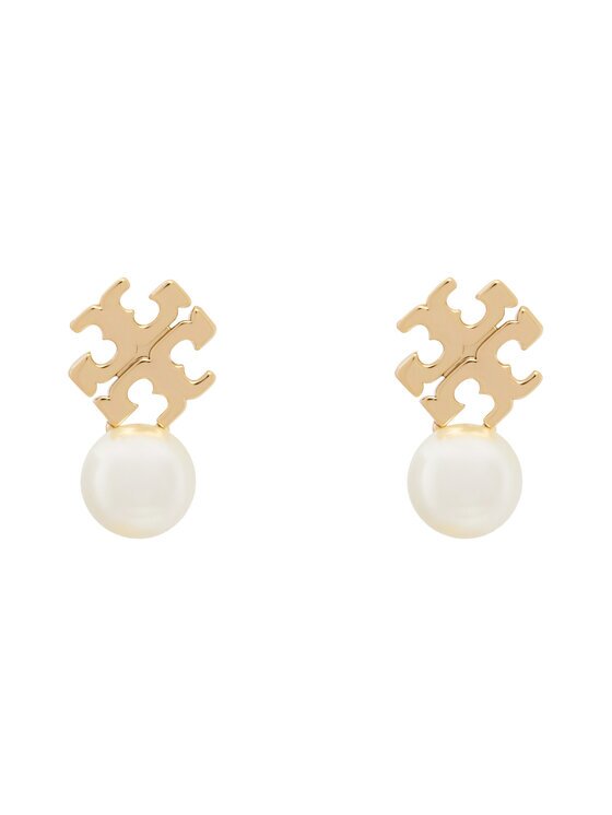 Tory Burch Обици LOGO AND PEARL STUD EARRINGS 184421