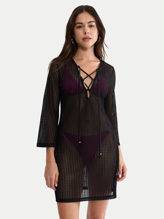 Triumph Плажна рокля Beach MyWear Crochet 10226450 Черен Relaxed Fit