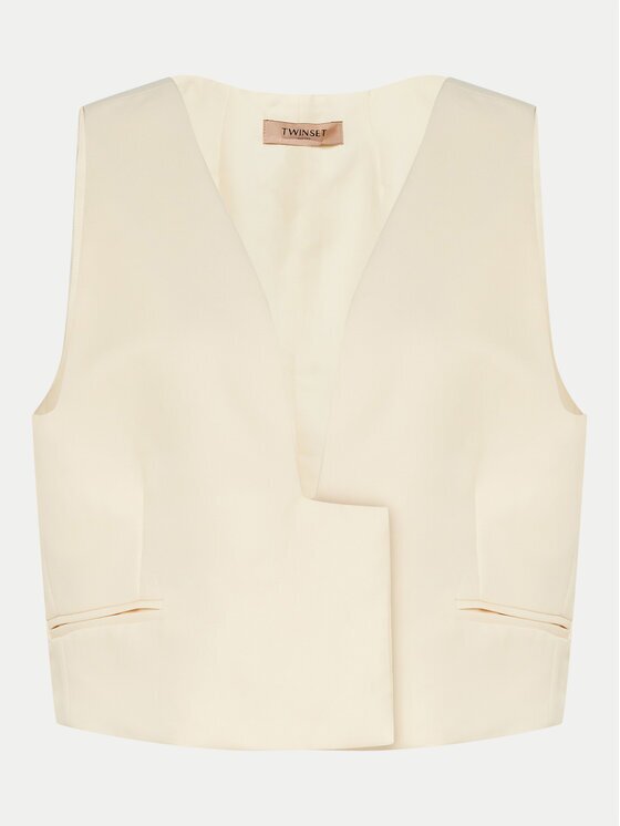 Twinset Елек 241TT2100 Екрю Slim Fit