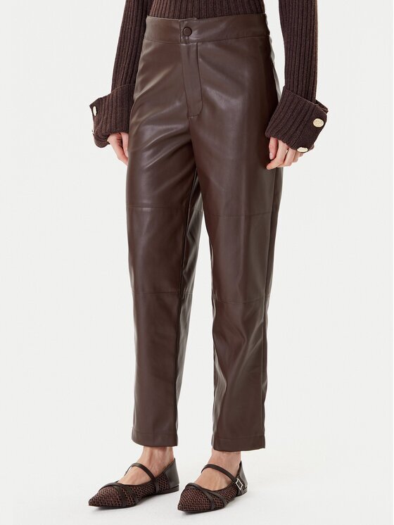 Twinset Панталони от имитация на кожа 252TP2091 Straight Fit