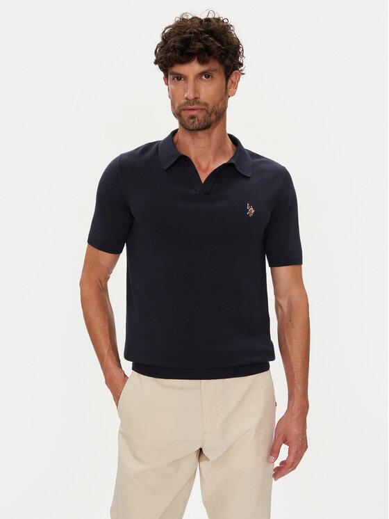 U.S. Polo Assn. Тениска с яка и копчета MUP3554 Slim Fit