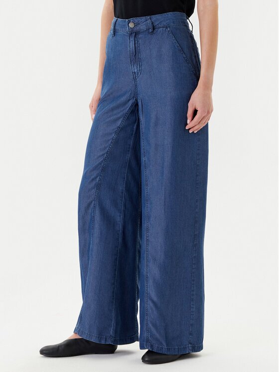 United Colors of Benetton Текстилни панталони 4KHNDF09L Wide Leg