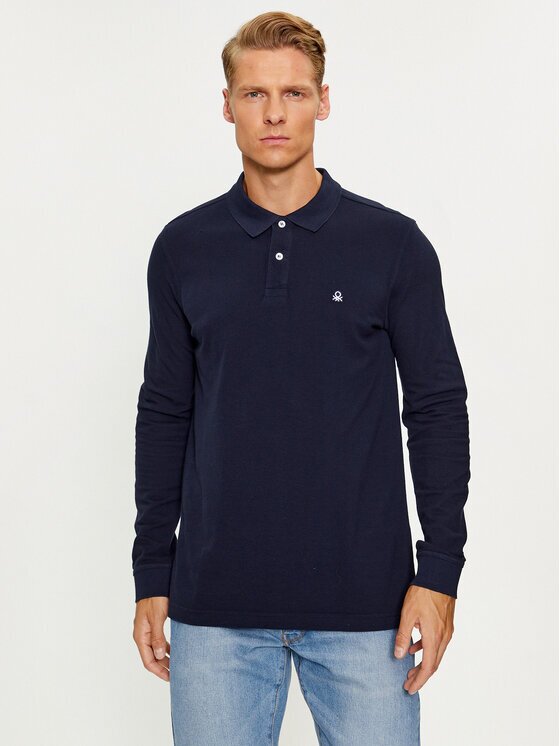 United Colors of Benetton Тениска с яка и копчета 3089J3204 Regular Fit