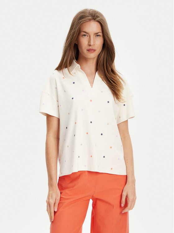 United Colors of Benetton Тениска с яка и копчета 36QJD300X Regular Fit