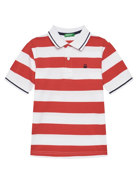 United Colors of Benetton Тениска с яка и копчета 39QAC301T Regular Fit