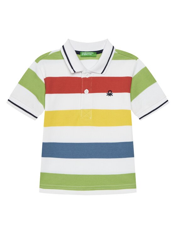 United Colors of Benetton Тениска с яка и копчета 39QAG300V Regular Fit
