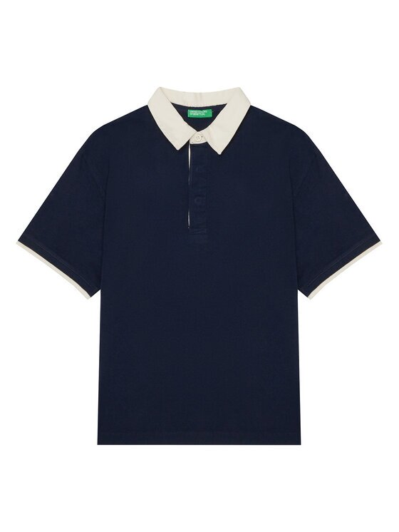 United Colors of Benetton Тениска с яка и копчета 3MI5C301U Relaxed Fit
