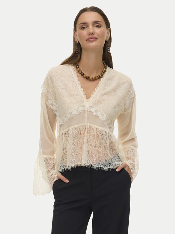 Vero Moda Блуза Emilie 10347592 Екрю Regular Fit