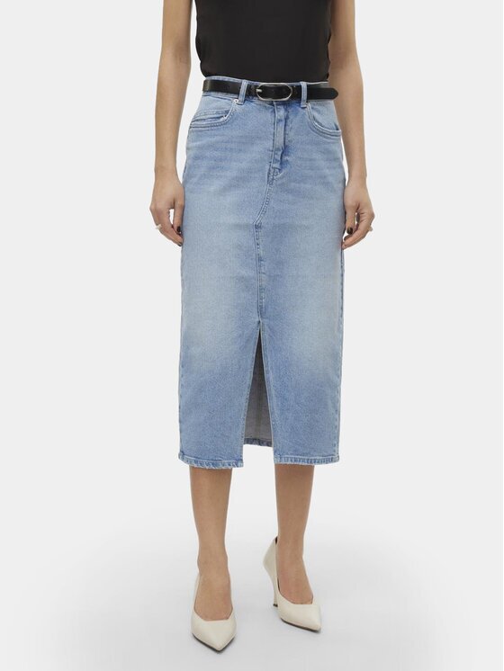 Vero Moda Дънкова пола Veri 10295731 Regular Fit