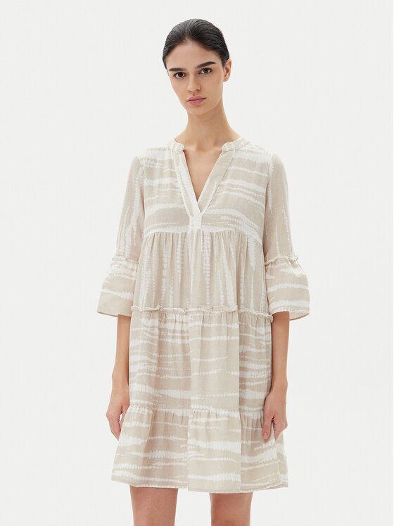 Vero Moda Лятна рокля Dicthe 10225127 Бежов Loose Fit
