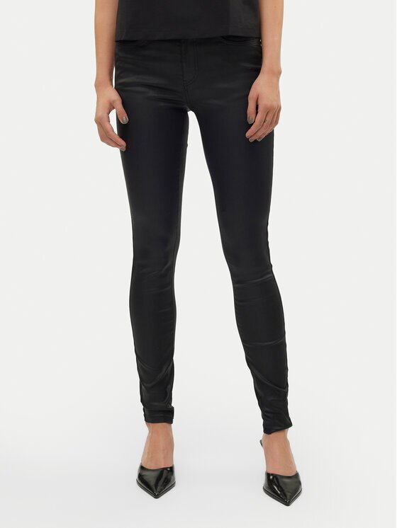 Vero Moda Панталони от имитация на кожа Flash 10314591 Skinny Fit
