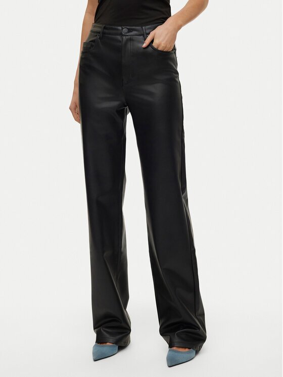 Vero Moda Панталони от имитация на кожа Tessa 10310878 Wide Leg
