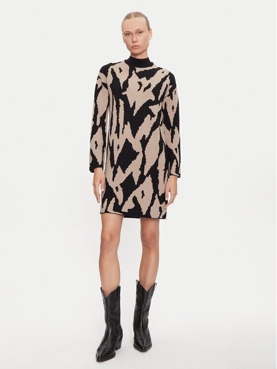 Vero Moda Плетена рокля Gold New Art 10311362 Loose Fit