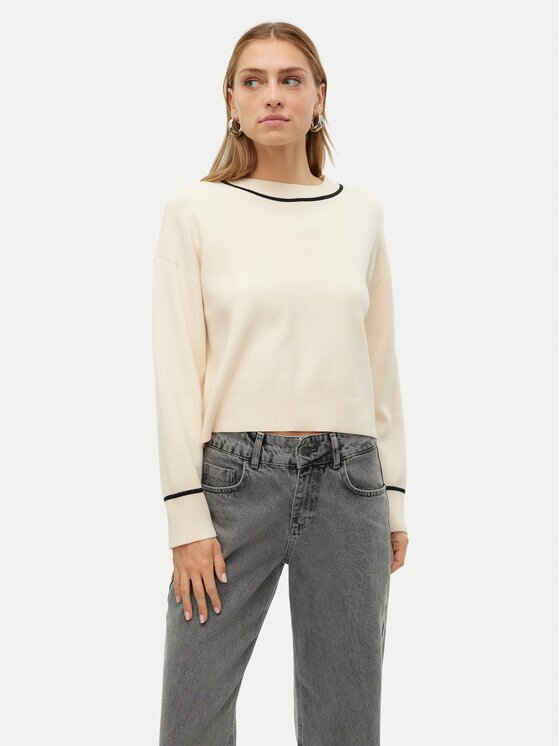 Vero Moda Пуловер Saba 10318077 Екрю Regular Fit