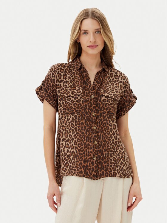 Vero Moda Риза Bumpy 10331923 Кафяв Regular Fit