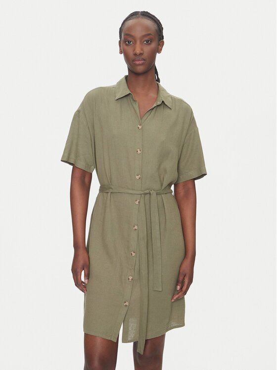 Vero Moda Рокля тип риза Thea 10333791 Зелен Loose Fit