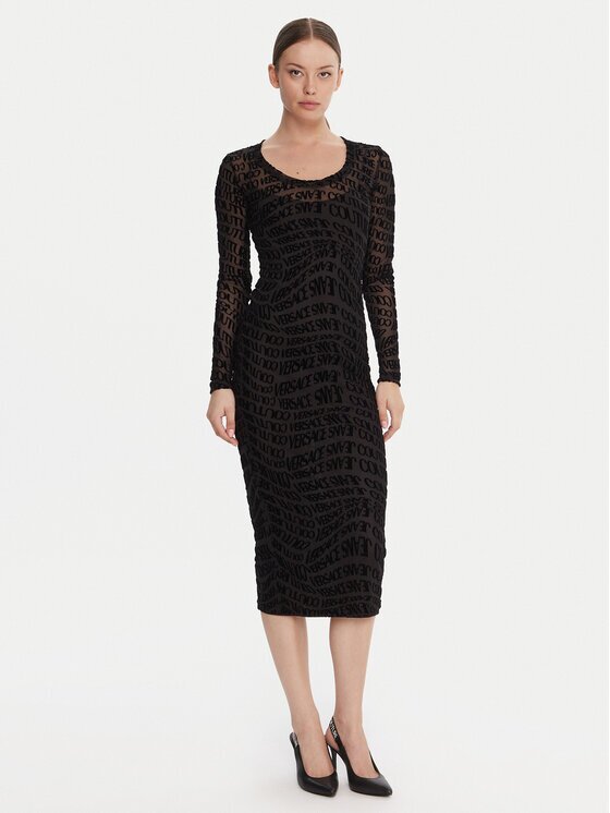 Versace Jeans Couture Коктейлна рокля 79HAO920 JS490 Черен Slim Fit