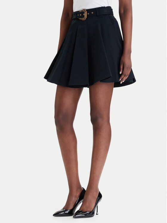 Versace Jeans Couture Плисирана пола 80HAE801 N0715 Черен Regular Fit