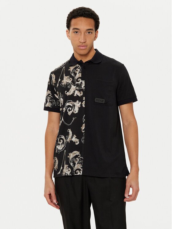 Versace Jeans Couture Тениска с яка и копчета 78GAG625 Regular Fit