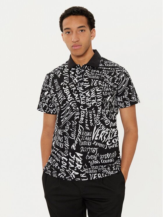 Versace Jeans Couture Тениска с яка и копчета 78GAG6R0 Regular Fit