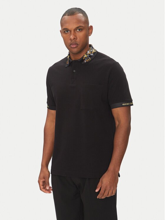 Versace Jeans Couture Тениска с яка и копчета 78GAGT04 Regular Fit