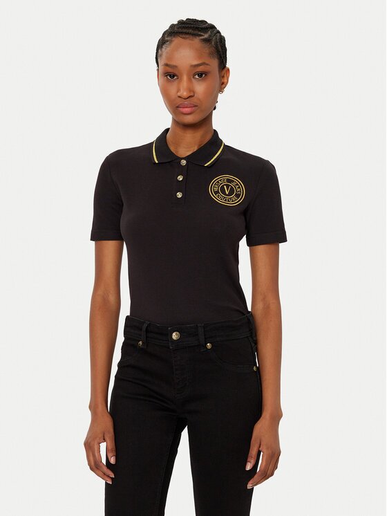 Versace Jeans Couture Тениска с яка и копчета 78HAGT00 Regular Fit