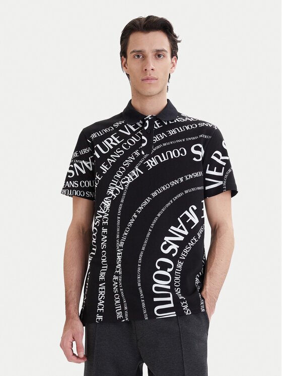 Versace Jeans Couture Тениска с яка и копчета 80GAG6R0 JS556 Regular Fit