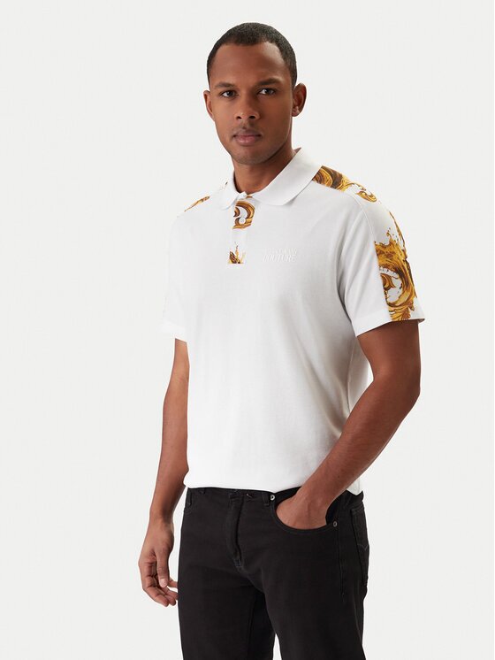 Versace Jeans Couture Тениска с яка и копчета 80GAG6R1 JS549 Regular Fit