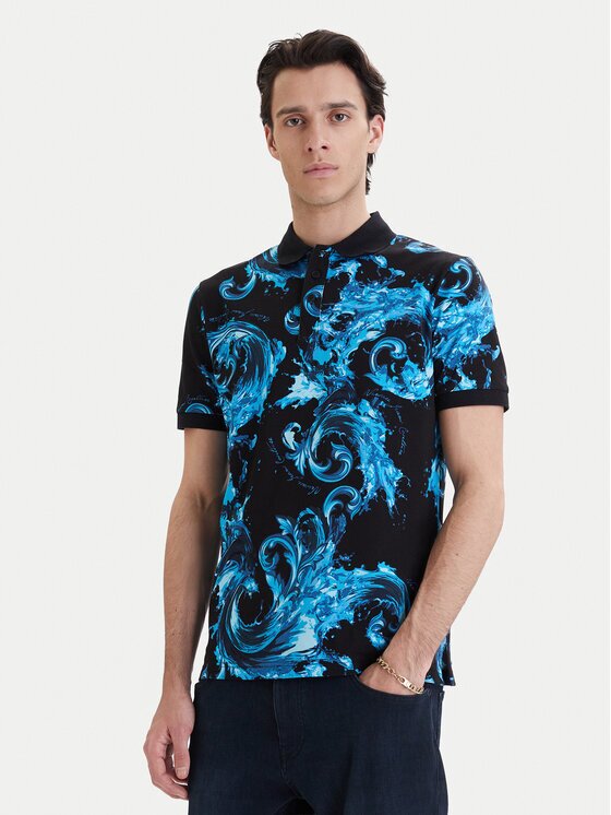 Versace Jeans Couture Тениска с яка и копчета 80GAG6S0 JS549 Regular Fit