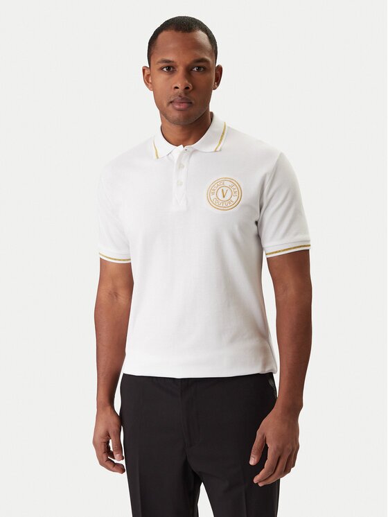 Versace Jeans Couture Тениска с яка и копчета 80GAGT03 CJ01T Regular Fit