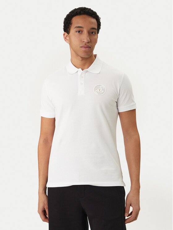 Versace Jeans Couture Тениска с яка и копчета 80GAGT19 CJ01T Regular Fit