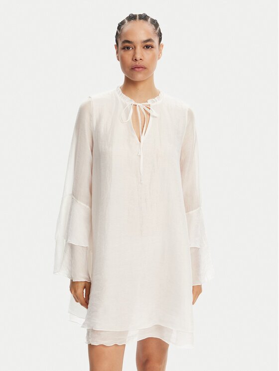 VICOLO Лятна рокля TD0753 Бял Regular Fit